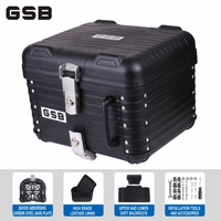 LDQ Top Case Détachable pour Moto, Coffre Rétro à Coins Arrondis pour Trottinette Électrique, Matériau PP, Adaptation Universelle, avec Dossier, 47L