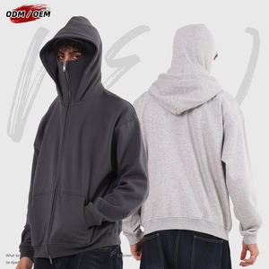 Sweat à capuche zippé High Street Silhouette Sports, coupe-vent, anti-poussière, double fermeture éclair, masque facial intégré, pour homme - Product Image 1