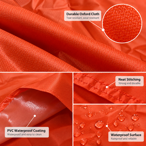 Impermeable con Capucha, Resistente al Viento, Color Naranja Brillante, para Adultos, con Bolsillo Frontal con Cierre, para Camping y Senderismo al Aire Libre - Product Image 4