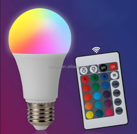 Ampoule LED RGB multicolore A50 A60 A70 3W 5W 7W 10W avec télécommande, intensité variable, 220V E27, lumière LED de type chandelier