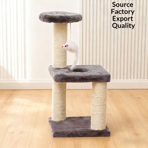 Torre para Gatos Multinivel al por Mayor con Cubierta <span class=keywords><strong>de</strong></span> Felpa Suave, Postes Rascadores <span class=keywords><strong>de</strong></span> Sisal Natural y Juguete <span class=keywords><strong>de</strong></span> Ratón para Jugar y Descansar - Product Image 1