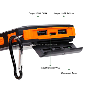 SMARAAD พาวเวอร์แบงค์พลังงานแสงอาทิตย์แบบพกพา 10000mAh ไฟฉาย LED คู่ เครื่องชาร์จพลังงานแสงอาทิตย์สำหรับการเดินทางและการตั้งแคมป์ JT-SF12000 10000mAh P - Product Image 3