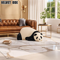 Canapé inclinable moderne en forme de panda tapisserie d'ameublement en tissu confortable et mignon