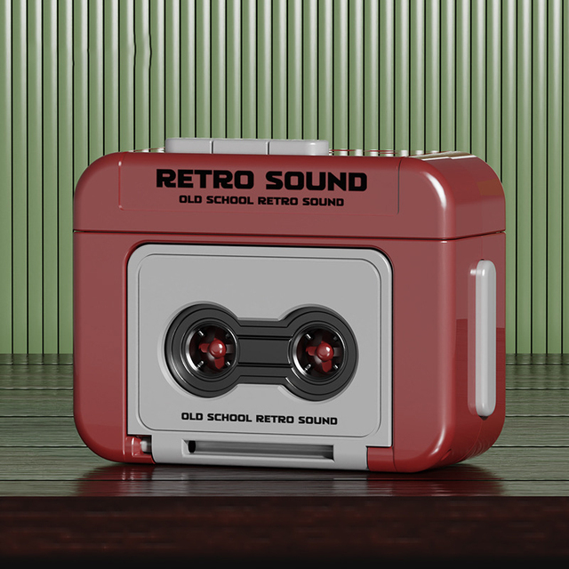 Mini Tape Recorder Keychain Retro Cassette Player Portable Gift with Three Chinese Songs