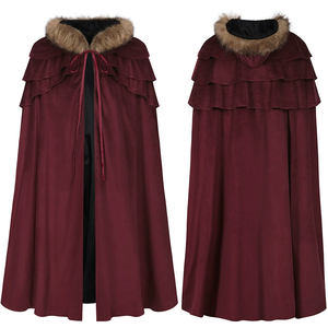 Women Cape Halloween <strong>Costume</strong> Women Medieval <strong>Costume</strong> Cloak Winter Fur Collar Cosplay Cape Coat - Product Image 1