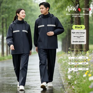 <span class=keywords><strong>Combinaison</strong></span> <span class=keywords><strong>de</strong></span> <span class=keywords><strong>pluie</strong></span> réfléchissante en deux pièces, imperméable et respirante, ensemble veste et pantalon pour adultes, pour le cyclisme et la randonnée en plein air - Product Image 5