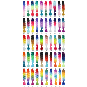 Extensions de <span class=keywords><strong>Cheveux</strong></span> à Tresser <span class=keywords><strong>Color</strong></span>ées de 24 Pouces, 100 Grammes, Fibre Synthétique, Tresses Jumbo Ombrées Type Yaki pour Femme Noire - Product Image 2