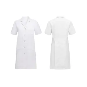 Good Price Anti Bacteria Medical Lab Doctor Long Coats Short Sleeve Jacket Uniform Hospital Equipment for Men and Women