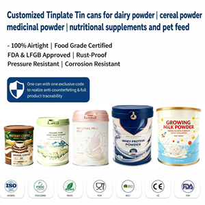 Envase Redondo de Hojalata Sellado al Vacío de Grado Alimenticio con Logotipo Personalizado, 600g 800g 500g, Contenedor para Leche en Polvo, Leche de Camello, Leche de Cabra, Leche Infantil - Product Image 2