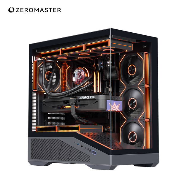 Zeromaster OEM Gaming PC Case Mid Tower Computer Chassis Tempered Glass High Airflow Supports ATX Micro ATX Mini ITX