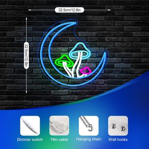 Moon Mushroom Letreros Neon LED dimmable USB powered ambient <b>light</b> store <b>window</b> decoration <b>light</b> street indicator <b>light</b> 5V - Product Image 1