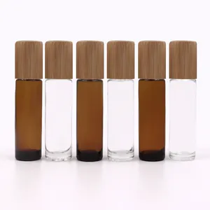 Roll On Bottle Steel Roller Essential Oil attar bottles Amber Glass small 10ml Perfume Bottle