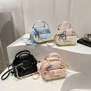 Solid Color Creative Oil Leather Bag Minimalist Stylish Shoulder Crossbody Bag Niche Design Versatile Commute <b>Handbag</b> for Women - Product Image 1