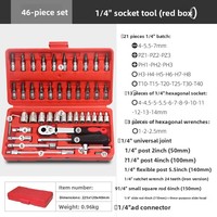 Mengna – Boîte à outils multifonctionnelle 46 pièces en acier au chrome-vanadium avec manche télescopique, pour automobile et usage domestique