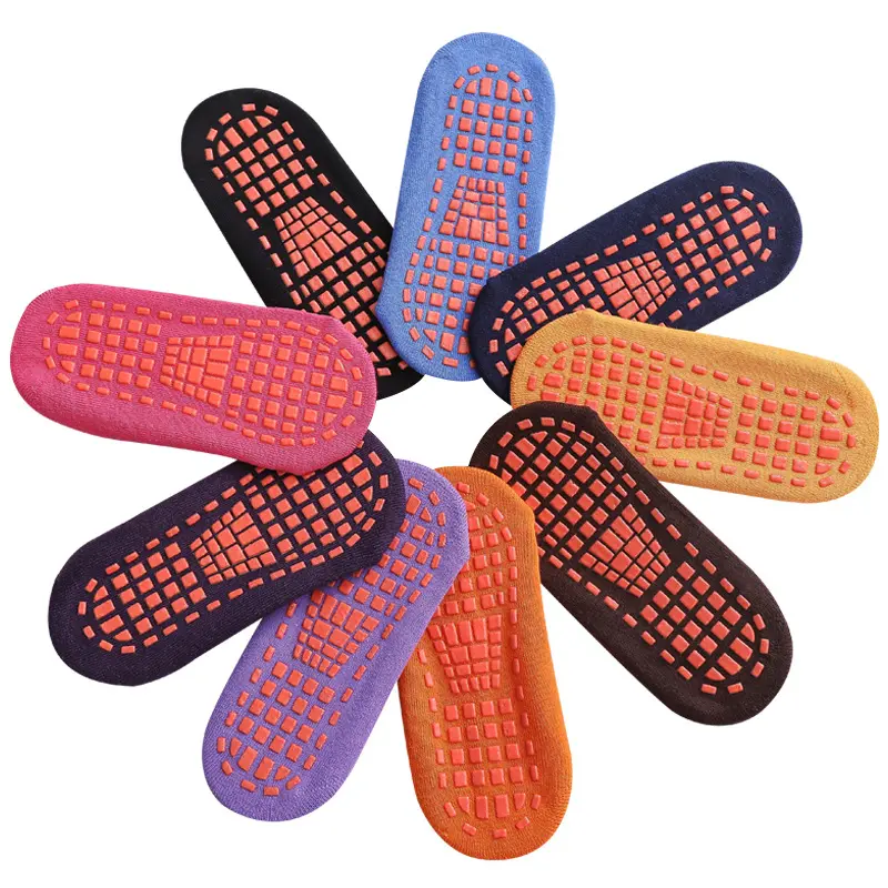 OEM Grip Custom No Show Trampoline Socks & Hosiery Anti-Slip Cotton Yoga Socks for Adults Unisex Sports Socks
