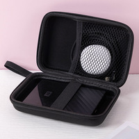 Tas EVA Anti-tekanan Portabel 15X10X4.5Cm Tas Hard Disk Seluler Pengisi Daya Kabel Data Kotak Penyimpanan Headset Bluetooth Hitam Model 13