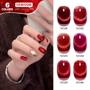 Miss Gooey Yüksek Pigmentli Kedi Gözü Jeli 6 Renk Yakut Hema İçermeyen Profesyonel Tırnak Sanatı Uzun Süreli Manyetik Oje Seti OEM - Product Image 3