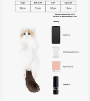 Peluche réaliste Ragdoll chat sac à dos mignon chaton poupée peluche jouet Simulation Animal sac à bandoulière cadeau de noël PP coton