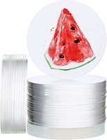 Acrylique en cercle transparent de 4 pouces Disques ronds en PMMA de 0.08 pouces d'épaisseur Panneau rond pour cadre photo et peinture