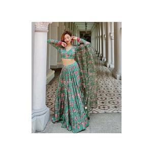 Lehenga Choli en Georgette à Paillettes Moderne et Très Demandé pour Femmes, Tenue de Soirée, Emballage Personnalisé Disponible pour l'Exportation - Product Image 1