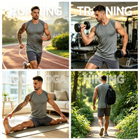 Camiseta sin mangas ultra suave para hombre, talla grande, catiónica, sin costuras, para correr, gimnasio, fitness, yoga, diseño personalizado.
