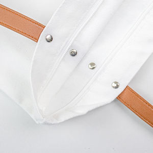 Borsa da 12 once per sublimazione di nuovo arrivo con piccola tasca personalizzata in bianco di grande capacità per lo Shopping in pelle sintetica borsa a mano - Product Image 4