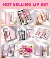Kit Maquillage Lèvres 2-en-1 Marque Blanche : Rouge à Lèvres Brillant Scintillant et Crayon à Lèvres Rose Imperméable