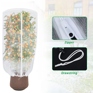 Filet de protection pour plantes, filet anti-oiseaux à sommet rond avec fermeture éclair et cordon de serrage, sac de protection pour myrtilles et arbustes - Product Image 2