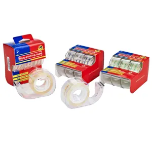 Boutique Gifts Packing Transparent Adhesive Tape Single Side Stationery Tape Set With Holder