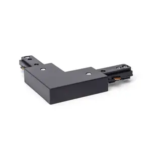 Binario tipo L a tre vie, colore nero, per connessioni elettriche e montaggio di sistemi di illuminazione. - Product Image 2