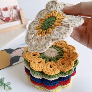 New Cute Style Ins Style Flower Coasters and Placemats, Crocheted Potholders, Handmade with Milk Cotton Yarn - Product Image 1