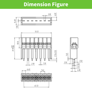 <span class=keywords><strong>H</strong></span>àng Rào Oem Khối Thiết Bị Đầu Cuối Bằng Nhựa Dải Đầu Nối Điện Vít Pcb 7.62Mm Ptich 300V Màu Đen - Product Image 2