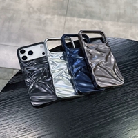 Coque de téléphone portable en TPU souple avec effet d'ondulation d'eau 3D, placage électrolytique mat pour iPhone 17 16 Pro Max 15 Plus