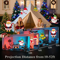 Lumières de Noël, lumière décorative de fête, projecteur à motif de Père Noël, lampe à boule disco LED avec télécommande pour Noël festif | YSH