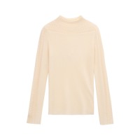 Pull en tricot 100 % laine pour femme, col montant, dentelle ajourée élégante, personnalisable OEM, faible MOQ