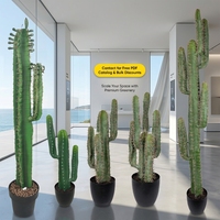 OH ARTS Cactus Saguaro Artificiel Anti-UV, Plante de Cactus Colonne Artificielle en Pot pour Aménagement Paysager Extérieur et Décoration Moderne