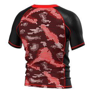 Maillot de compression pour homme avec logo personnalisé en tissu mesh latéral, sans Gi, pour la course, la natation, le MMA et le BJJ (Rashguard) - Product Image 4