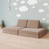 Fauteuil compressé sous vide, une place, en tissu, garni d'éponge, design ergonomique moderne, pieds en bois, ensemble modulaire pour la maison et le bureau