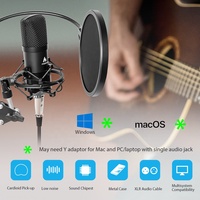 Microphone de streaming MAONO, microphone d'enregistrement filaire pour karaoké avec support, micro de bureau pour téléphone, podcast, jeux