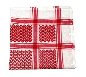 Keffiyeh Shemagh classique rouge et blanc en jacquard, foulard saoudien du Moyen-Orient - Product Image 2