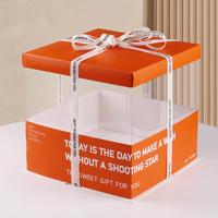 8 9 10 12 pouces carré mariage boîtes à dessert transparentes en plastique pour gâteau grand clair haute boîtes à gâteaux personnalisées emballage avec couvercle