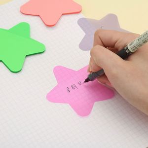 50sheets PET Star-Shaped Sticky Notes <b>Memo</b> <b>Pads</b> Assorted Colors Removable Adhesive Page Markers Office School Notebook - Product Image 5