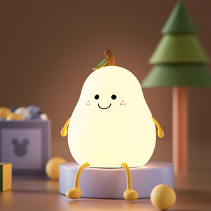 Adorable petite lampe de nuit en silicone en forme de poire, rechargeable par USB, pour bébé, allaitement, petite veilleuse - Product Image 5