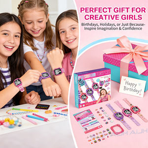 Kit de fabrication de montres DIY AiJH, décorations de dessins animés, beauté artisanale, éducatif, avec pile bouton intégrée, montre intelligente, bijoux, jouet pour enfants - Product Image 5