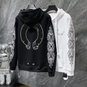 Pull à Capuche Chrome Hearts - Noir Floral Coeurs Cheval, Taille L Homme, Occasion Parfait