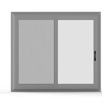 Fenêtre coulissante moderne en aluminium avec moustiquaire et verre trempé pour maison