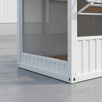Unité de magasin modulaire préfabriquée en acier, maison conteneur mobile, cabine rectangulaire portable pour boulangerie, café, magasin