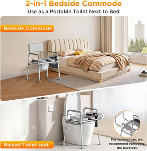 Silla de Inodoro de Aleación de Aluminio <span class=keywords><strong>para</strong></span> Personas Mayores y Mujeres Embarazadas, con Respaldo, Multifuncional, <span class=keywords><strong>para</strong></span> Uso en el Baño, Modelo 040062-01, Clase II - Product Image 5