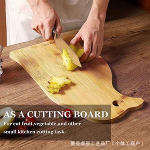 Planche à découper en bambou en forme de pingouin, forme irrégulière, pour couper les fruits, les légumes, le fromage, utilisation en cuisine - Product Image 1
