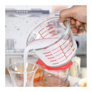 Ensemble de tasses à mesurer en <span class=keywords><strong>verre</strong></span> comprend 1000 <span class=keywords><strong>500</strong></span> 250 <span class=keywords><strong>ml</strong></span> tasses à mesurer en <span class=keywords><strong>verre</strong></span> trempé liquide lave-vaisselle congélateur micro-ondes - Product Image 2